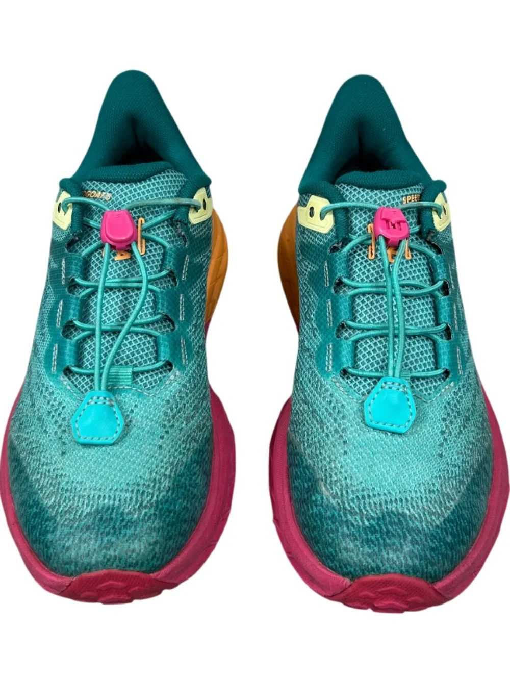 Hoka Speedgoat 5 Teal Mesh Trail Running Sneaker Shoes Size Youth 4.5 MD